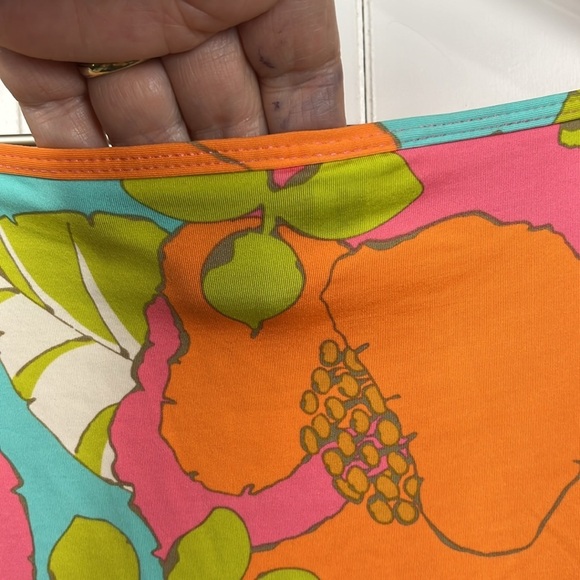 Trina Turk Playa De Flor Cover-Up S/M Orange Blue Kimono Style Sleeves Floral - Picture 6 of 10